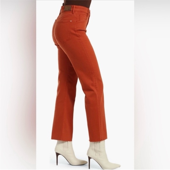 Mavi Barcelona High Rise Wide Leg Raw Hem Jeans in Orange Size 26 - Picture 2 of 10